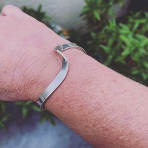 Vintage Sterling Silver Wave Cuff Bracelet